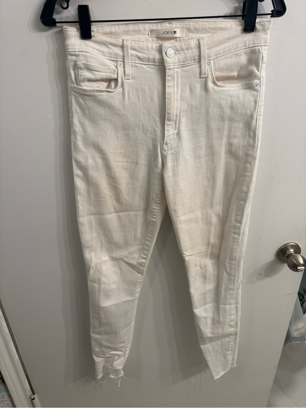 Joe's Jeans Cream Skinny High-Rise Jeans